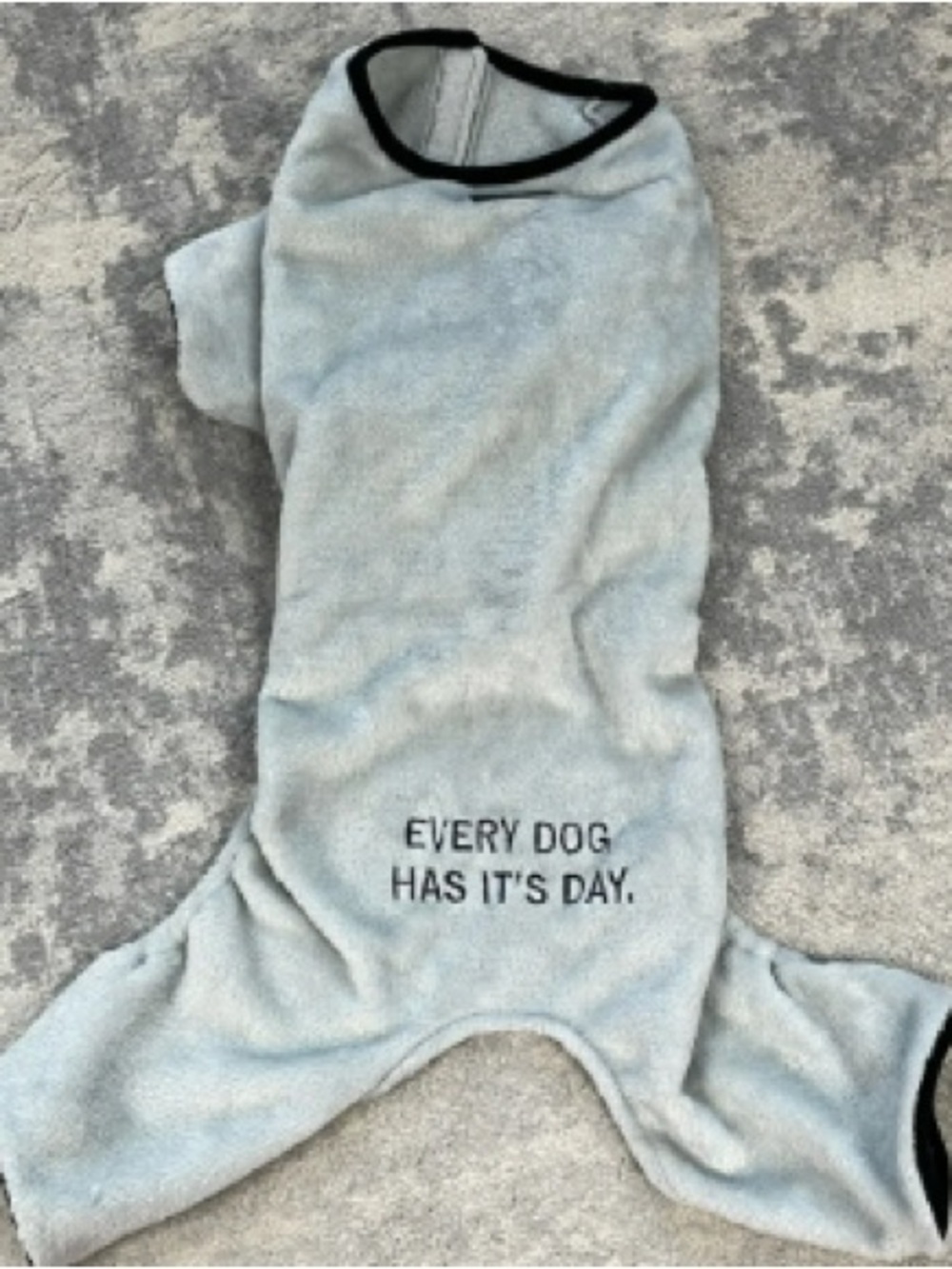 Light Gray Dog Pajama Onesie - Every Dog Has It's Day